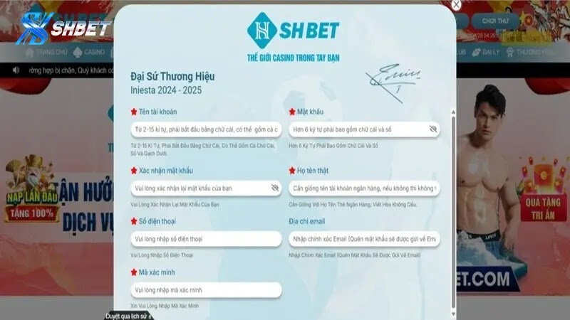 Khai báo thông tin hợp lệ theo hướng dẫn đăng ký SHBET